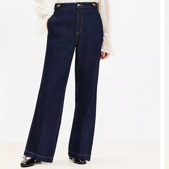 LOFT Denim - Loft Refined High Rise Trouser Jeans in Rinse Wash